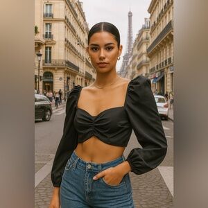 fashionnova puff sleeves crop top nov sale